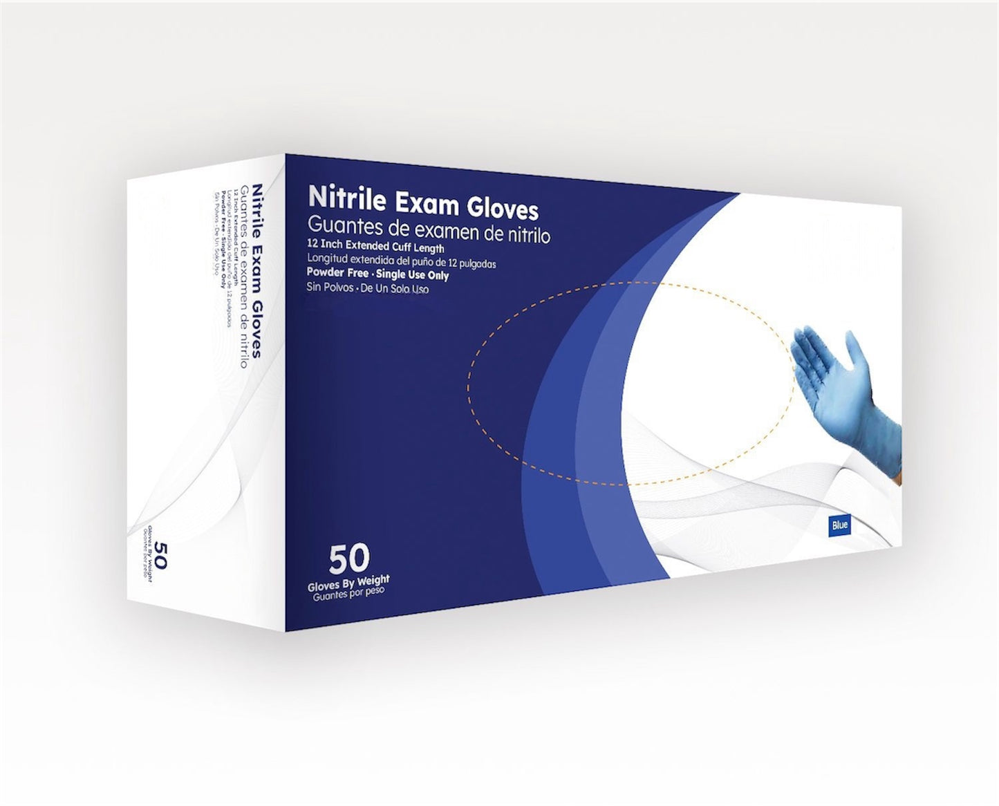 Heavy-Duty Blue Nitrile Gloves – 8.7 Mil, Chemo-Rated, 500 count, Extra Long 12-Inch Cuff for Superior Coverage and Safety.