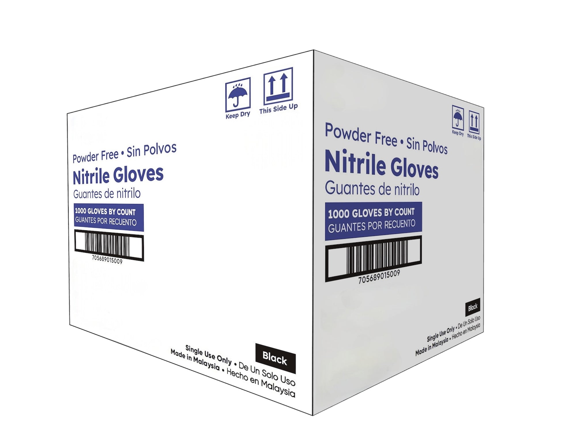 Case of Black 8 Mil Heavy-Duty Industrial Nitrile Gloves with Diamond Texture – Durable, Non-Medical Use