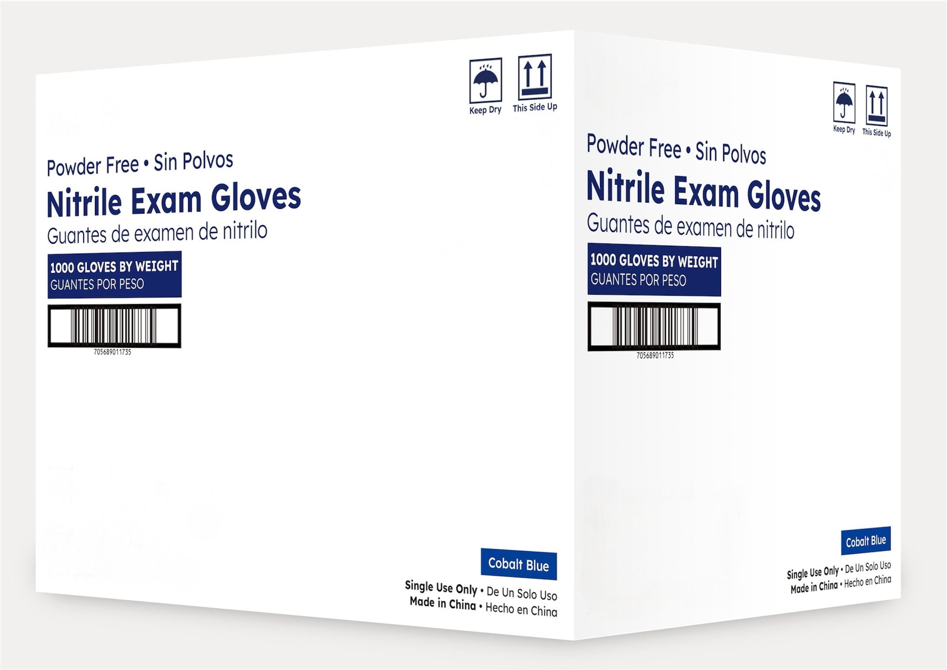 Cobalt Blue Nitrile Exam Gloves (5 Mil) - 1000 Gloves per Case, Powder-Free, Latex-Free, Disposable for Medical and Healthcare Use