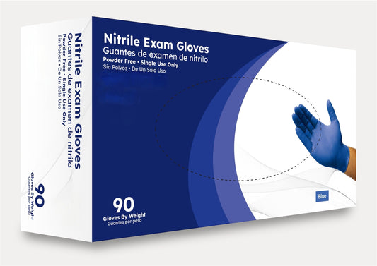 Dark Blue Nitrile Exam 4 Mil Gloves, latex-free, puncture-resistant, and chemical-resistant gloves, ideal for medical and industrial use.
