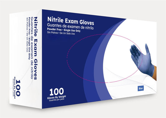 Violet Blue Nitrile Exam 3.5 Mil Gloves - Lightweight, powder-free, and latex-free gloves with textured fingertips for enhanced grip.
