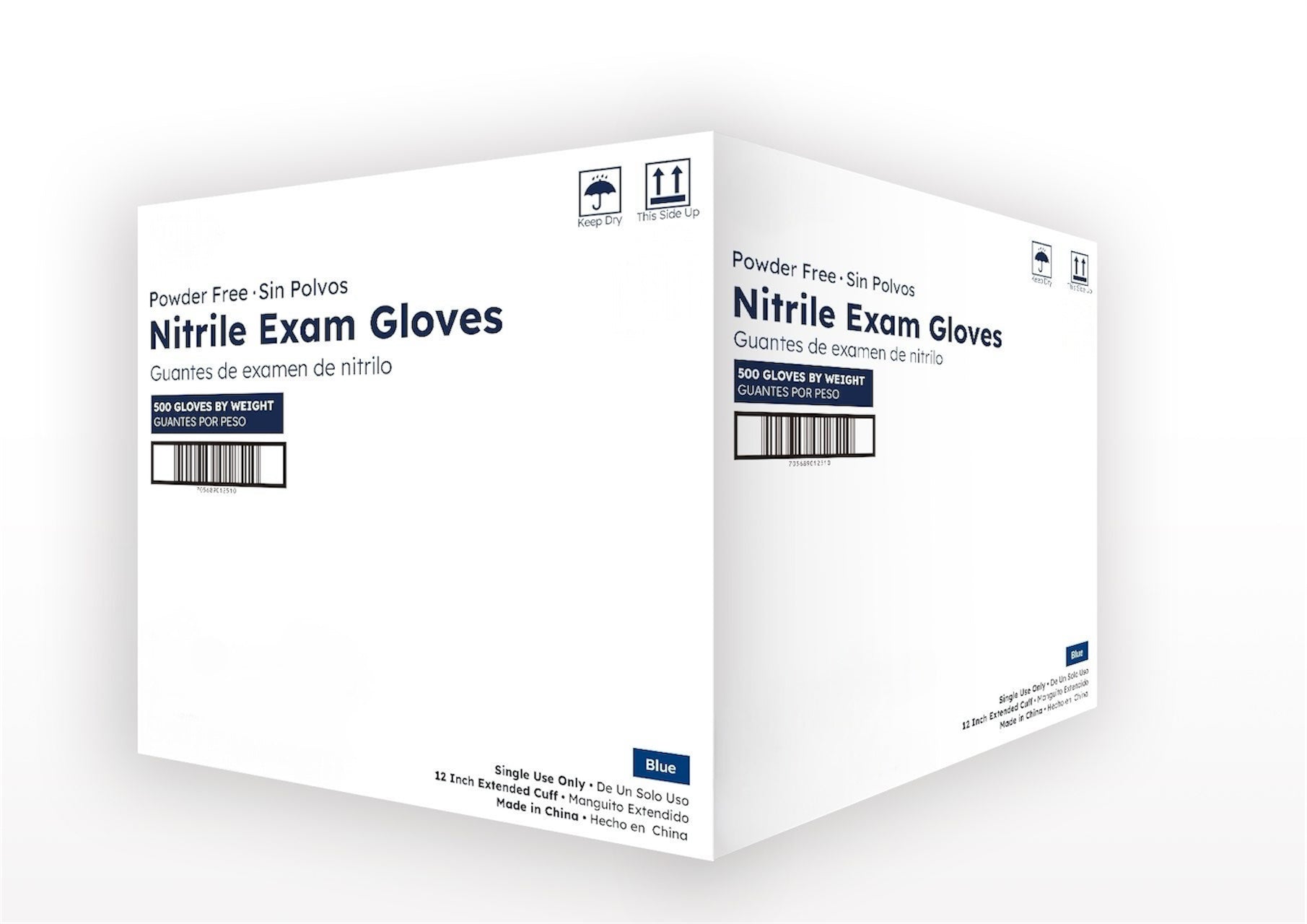 Case of 500 Blue Nitrile Chemo Exam Gloves 8.7 Mil 12-inch Cuff - High Protection, Latex-Free, Powder-Free, Puncture Resistant