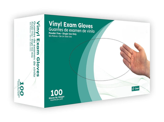Clear Vinyl Powder-Free 4 Mil Exam Gloves - Durable, Latex-Free, and Comfortable for Medical and Professional Use
