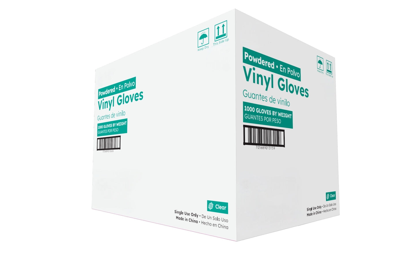 Case of 1000 Clear Vinyl Powdered 3 Mil Gloves for medical and industrial use, comfortable and durable gloves, ideal for general purpose applications.