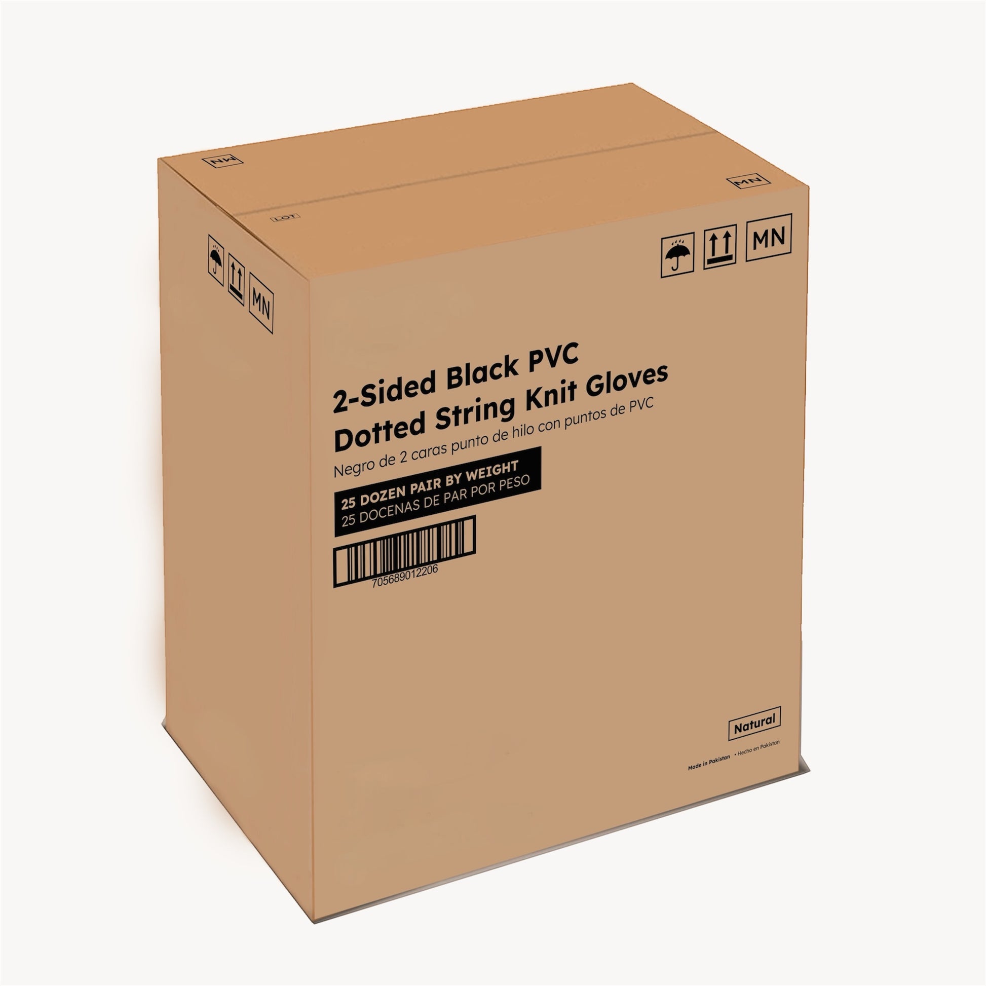 Bulk Pack (25 Dozen) of 2-Sided Black Dotted PVC String Knit Gloves – Enhanced Grip, Durable, and Comfortable for Work & Industrial Use