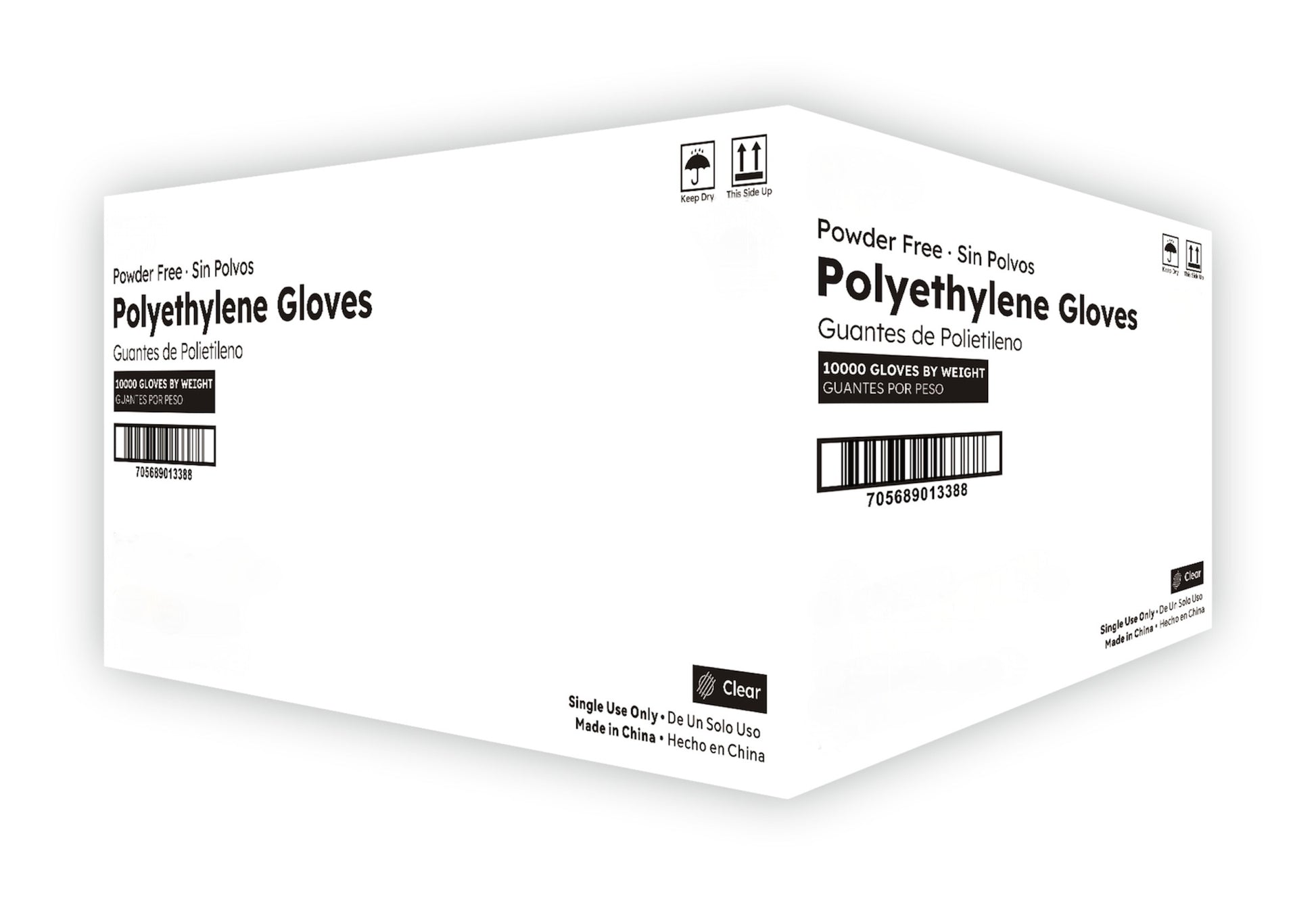 Bulk Case of 10,000 Polyethylene Gloves, Powder-Free, 0.5 Mil – Disposable, Lightweight, and Food-Safe