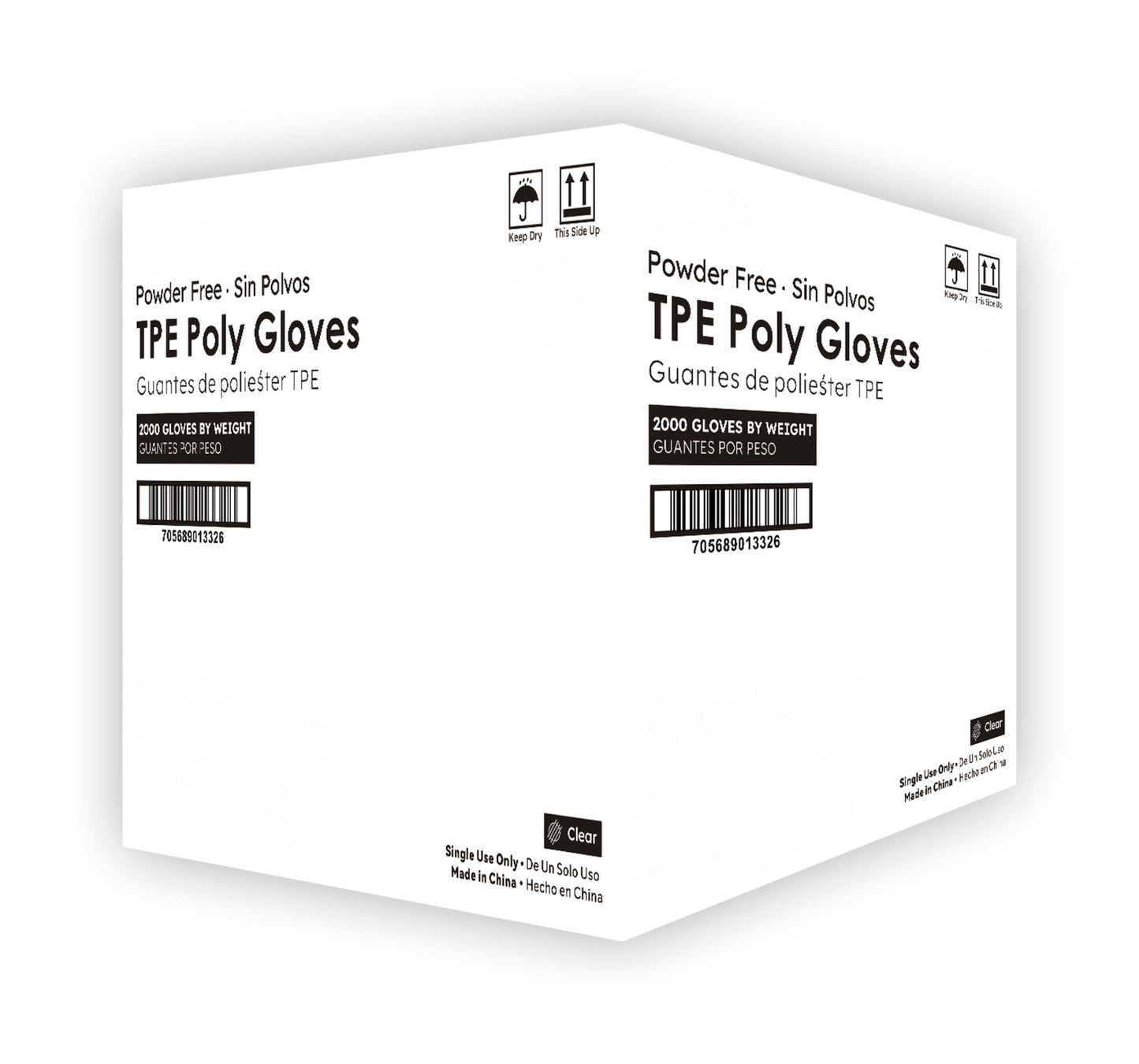 Box of 2000 TPE Powder-Free Disposable Gloves, 2.5 Mil Thickness – Lightweight, Durable & Latex-Free